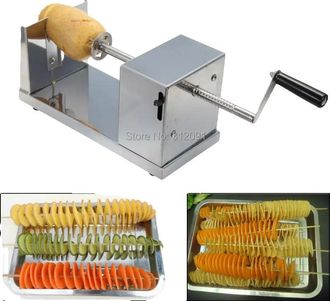 OEM Cortador De Patatas En Espiral, Acero Inoxidable, Funcionamiento Manual