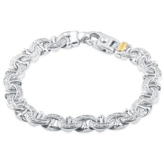 Pompeii3 Mens Designed Link 14k Gold (62gram) or Platinum (100gram) 10.5mm Bracelet 8.25