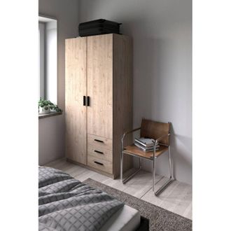 Dmora Dmora - Armario 2 Puertas Sultani, Muebles De Dormitorio, Vestidor, Armario De Ropa, 99x50 H200 Cm, Roble