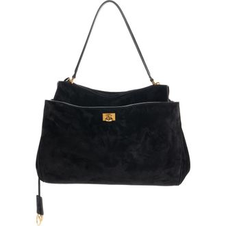 Balenciaga Medium Rodeo Suede Top Handle Bag in 1000 Black at Nordstrom
