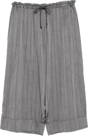 Yohji Yamamoto striped trousers - women - Rayon - 1 - Grey