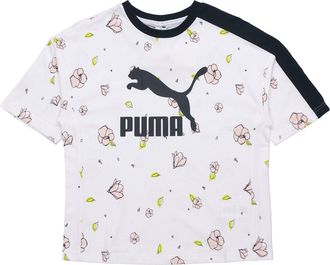 Puma (WMNS) PUMA Casual Full Print Round Neck Short Sleeve White 532043-02