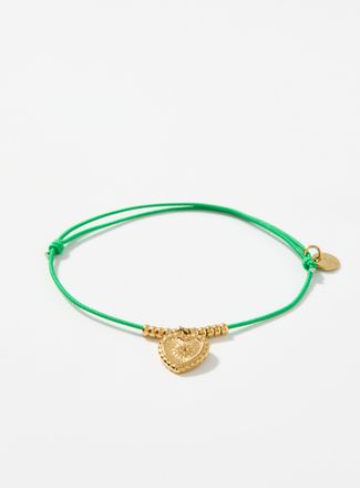 Simons Womens Golden heart cord bracelet