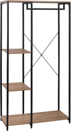 Woltu Perchero De Pie Con Estante Zapatero Perchero Burro Para Colgador Ropa Metal Y Madera 90 X 40 X 167 Cm - Woltu
