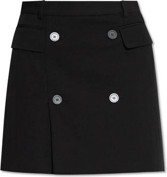 Balenciaga Rok met decoratieve knopen - Dames - Korte rokken - Zwart - S - Wol - Rokken