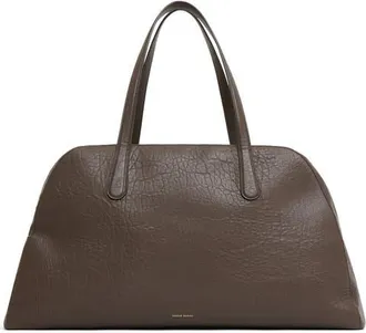 Mansur Gavriel Helios Leather Travel Bag in Ebony at Nordstrom