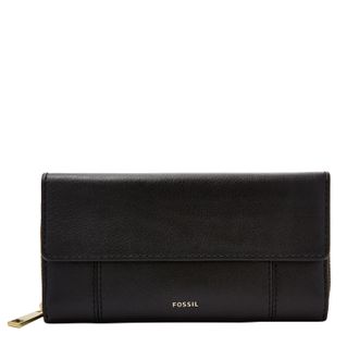 Fossil Womens Jori RFID Leather Flap Clutch