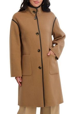 Elie Tahari Sydney Wool Blend Longline Coat in Camel at Nordstrom Rack, Size X-Large