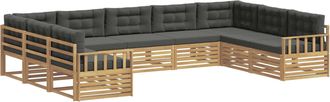 vidaXL Conjunto De Sof&aacute;s De Exterior 9 Uds. Blanco Y Antracita Vidaxl