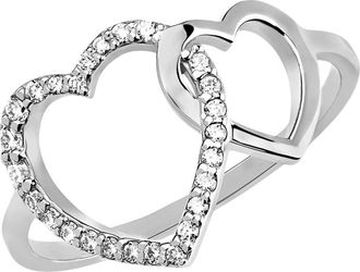 Lana Jewelry 14K Gold Interlocking Diamond Heart Ring in White at Nordstrom, Size 6