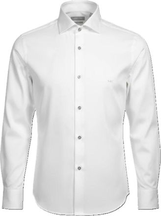 Michael Kors Elegante Poplin Stretch Overhemd - Heren - Zakelijke Overhemden - Wit - 5XL - Katoen - Overhemden