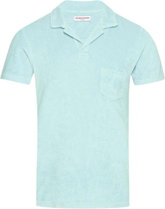Orlebar Brown Mens Terry Towelling Polo In Pool