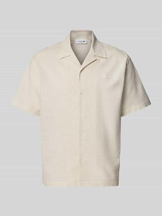 Lacoste Relaxed Fit Freizeithemd aus reiner Baumwolle in Offwhite, Gr&ouml;&szlig;e 39