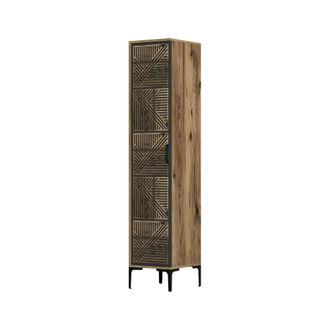 Dmora Armario Multiusos 1 Puerta Mekbuda, Muebles Multifuncionales, Zapatero, Armario Para Zapatos, 48x40h201 Cm, Nogal Y Antracita, Con Embalaje Reforzado 
