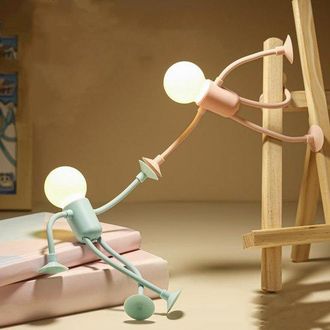 OEM 4 L&aacute;mparas De Noche Divertidas Con Forma De Atleta Y Ventosa, Mini L&aacute;mpara De Noche Diy Con Forma Para Ni&ntilde;os, Forma Intercambiable