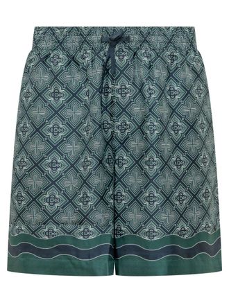 Casablanca Green Regular Printed Shorts