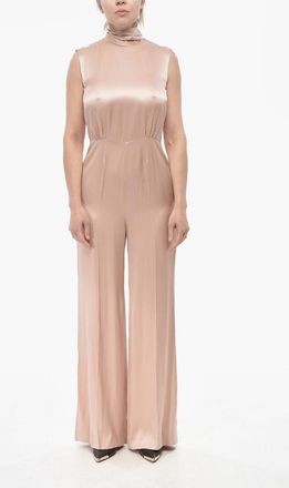 SA SU PHI Jumpsuit in Satin con Dettaglio Tie Neck Sa Su Phi