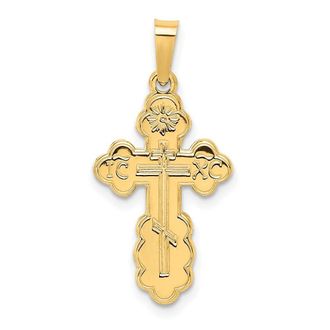 Diamond2Deal 14k Yellow Gold Eastern Orthodox Cross Charm