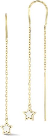 Ember Fine Jewelry 14K Pearl Star Threader Earrings