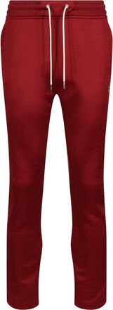 Luke Mens Edin Zijstripe Rechte Joggingbroek (Bloedrood)