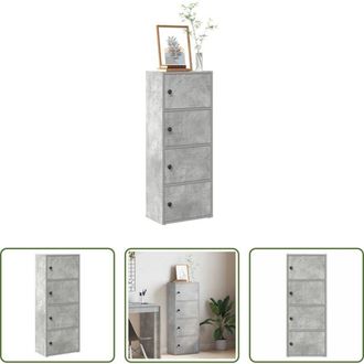 vidaXL Libreria grigio cemento - Libreria Grigio Cemento 40x24x102 cm in Legno Multistrato