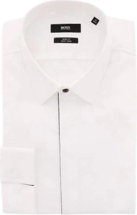 HUGO BOSS Hank Kent Shirt - Heren - Zakelijke Overhemden - Wit - XS - Katoen - Overhemden