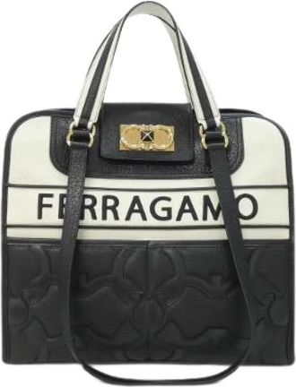 Ferragamo Pre-owned Handbags, female, Multicolor, Size: ONE SIZE Pre-owned Calf Handbag