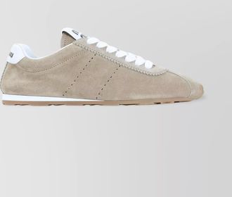 Miu Miu lace-up calf leather sneakers