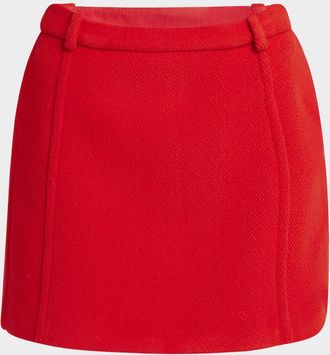 Jil Sander Herringbone Tailored Mini Skirt