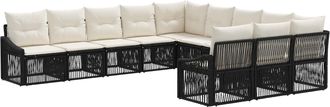 vidaXL Conjunto De Sof&aacute;s De Jard&iacute;n 11 Uds. Negro Rat&aacute;n Sint&eacute;tico Vidaxl