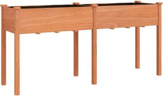 vidaXL Planter with Liner Brown 161x45x76 cm Solid Wood Fir Vidaxl
