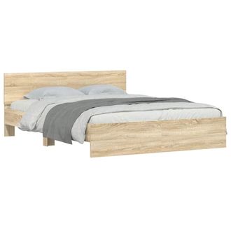 vidaXL Vidaxl - Estructura De Cama Con Cabecero Roble Sonoma 140x200 Cm