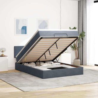 vidaXL Vidaxl - Estructura Cama Otomana Colch&oacute;n Terciopelo Gris Oscuro