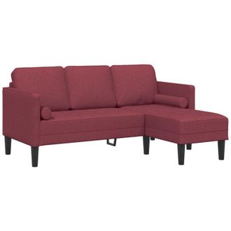 vidaXL Juego De Sof&aacute; Rojo Tinto 173 X 131 X 67 Cm Tela Vidaxl