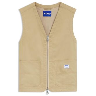 HUGO BOSS Relaxed-fit gilet in mercerized cotton