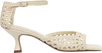 Souliers Martinez Veronica Sandalen met Hoge Hak - Dames - Sandalen met hakken - Beige - 37 EU - Leer - Schoenen