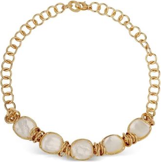 Gas Bijoux Sirena Old Plated And Mother Of Pearls Necklace