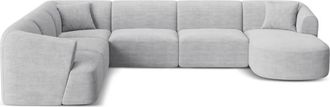 Cosmopolitan Design Sof&aacute; esquinero modular panor&aacute;mico izquierdo 7 plazas pana plata