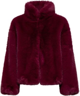 Silvian Heach Faux Fur Shearling Jassen - Dames - Jassen - Rood - XS - Polyester - Jassen