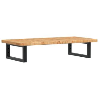 Berkfield Home Basin Shelf Wall Mounted Steel & Solid Wood Oak in Brown