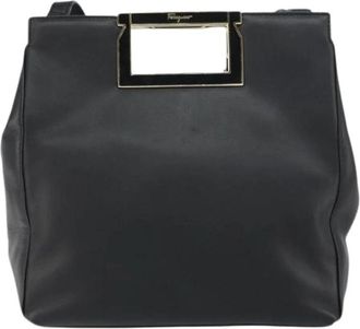 Ferragamo Pre-owned Handtas - Dames - Vintage Handtas - Zwart - ONE Size - Leer - Vintage