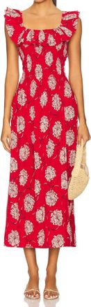 The Great. Havana Dress In True Red Dancing Floral