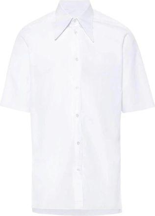 Maison Margiela Kortmouw shirt - Heren - Korte mouwen Overhemden - Wit - L - Katoen - Overhemden