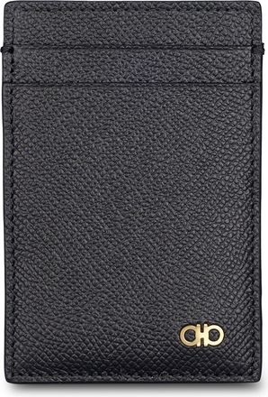 Ferragamo Micro Gancio Gold Emblem Leather Wallet