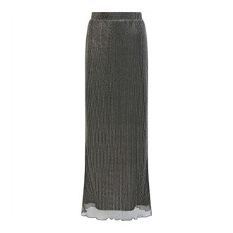 French Connection Tamy Lurex geplooide maxi-rok voor dames (Zwart)