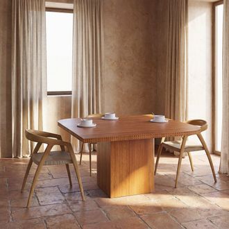 Maisons du monde Mesa de comedor cuadrada de chapa de acacia, 140 cm