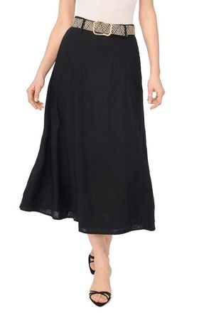 CeCe by Cynthia Steffe Belted Skirt in Rich Black at Nordstrom, Size 14