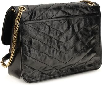 Saint Laurent Womens Shoulder Bag Niki Calf Leather Black