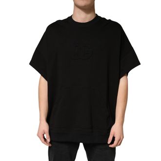Dolce & Gabbana Black Cotton Crewneck Short Sleeve Mens T-Shirt