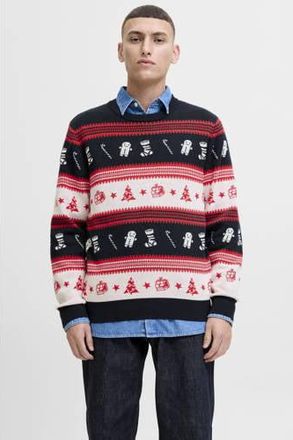 Jack & Jones kersttrui gebreid rood